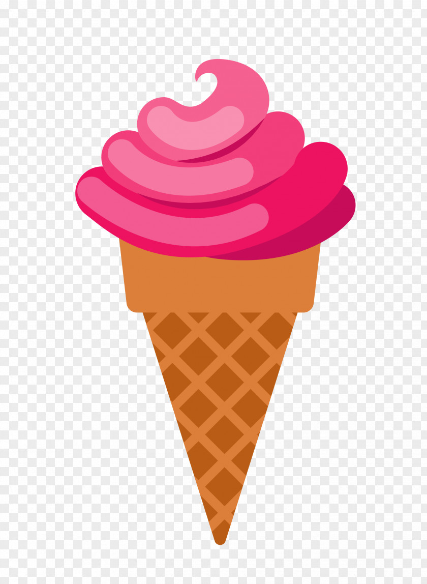 Vector Strawberry Ice Cream Material Pop PNG