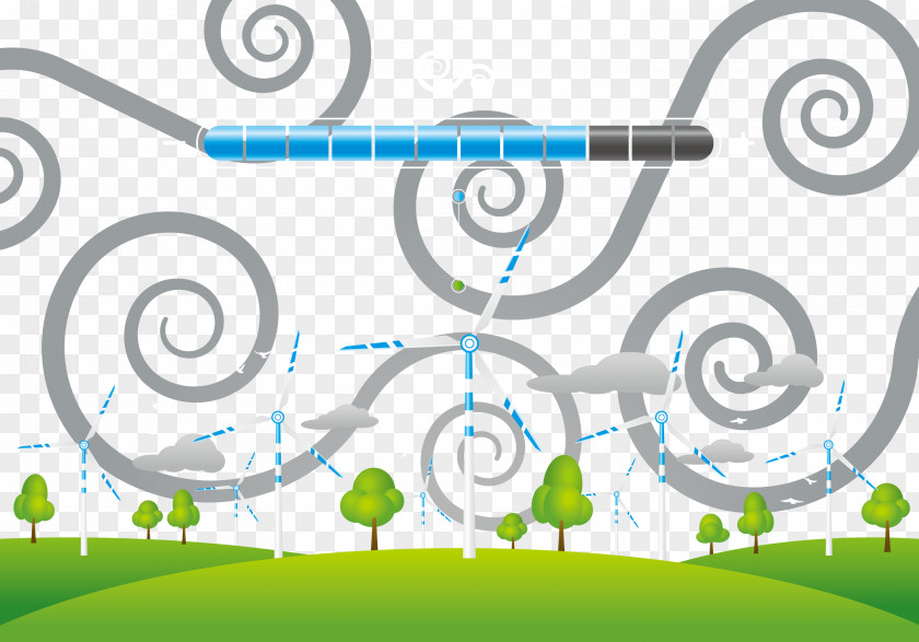Eco Wind Turn Windmill Power Clip Art PNG