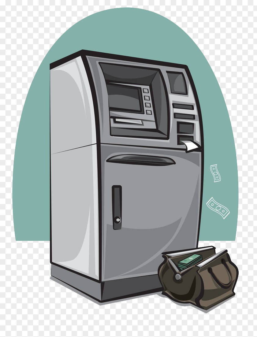 Hand-painted ATM Machine Automated Teller Stock Illustration Clip Art PNG