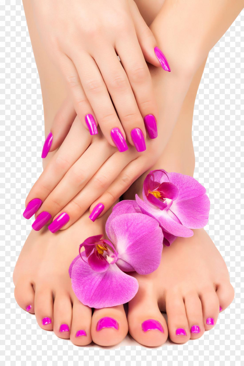 Feet And Hand Close-up Manicure Pedicure Nail Lotion Massage PNG