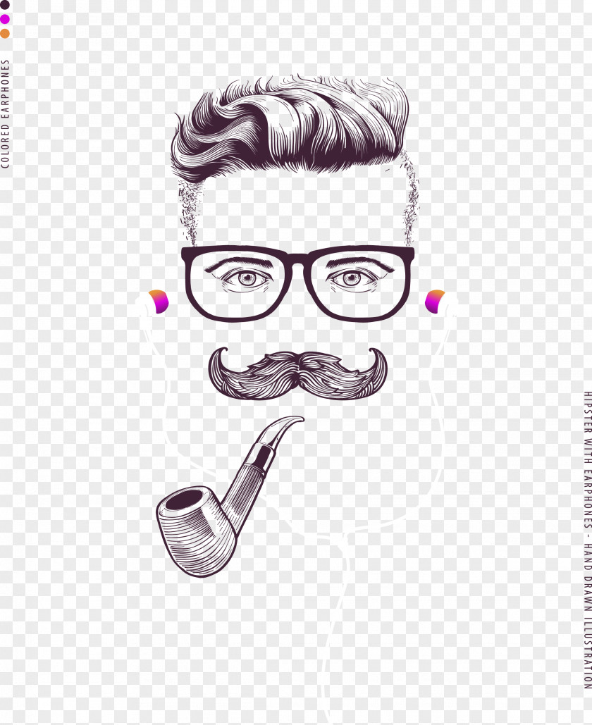 Foreign Uncle Glasses Artwork Tobacco Pipe Hipster Stock Photography Illustration PNG