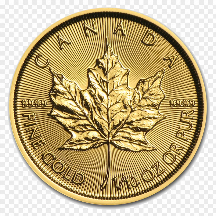 Gold Leaf Canada Canadian Maple Ounce Bullion Coin PNG