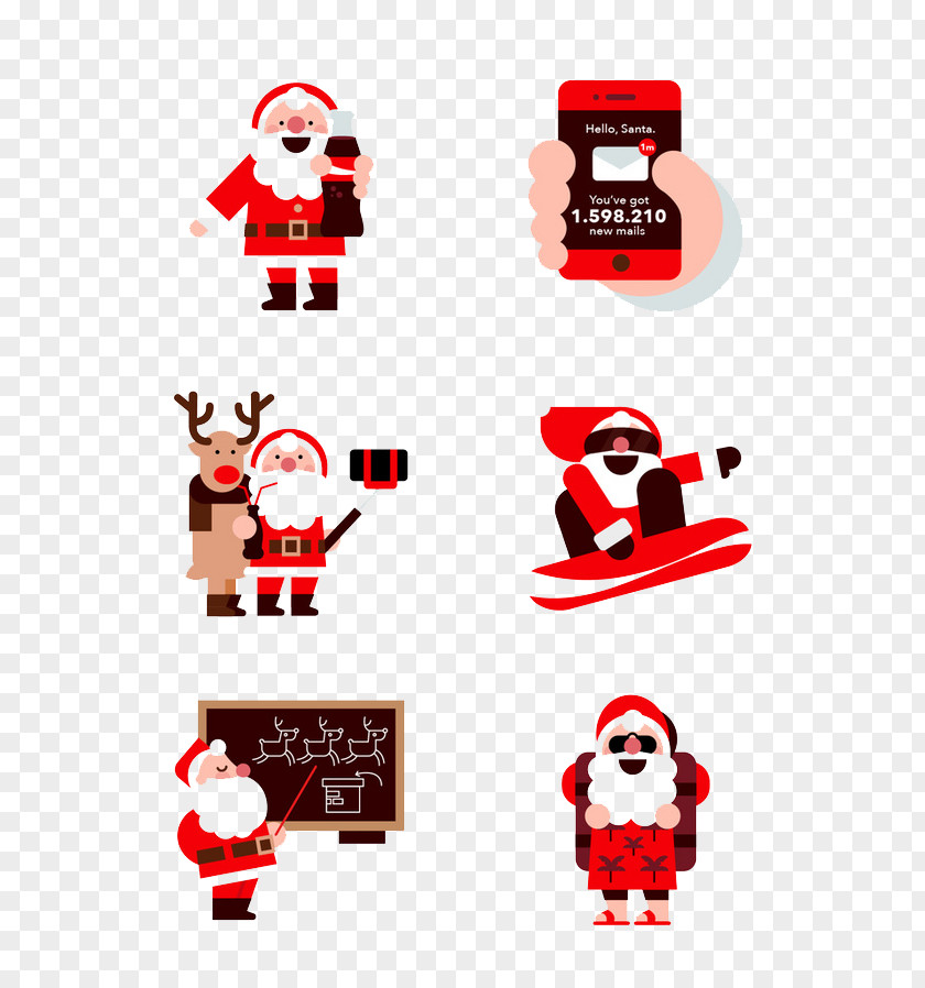 Cartoon Santa Claus Paper Sticker Scrapbooking Illustration PNG