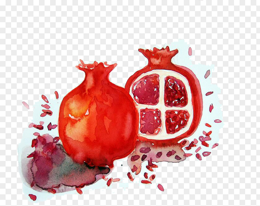 Hand-painted Pomegranate Juice PNG