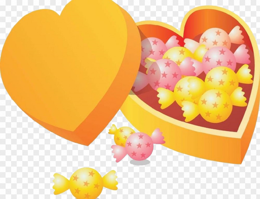 Heart-shaped Candy Box Packaging Lollipop Gummi PNG