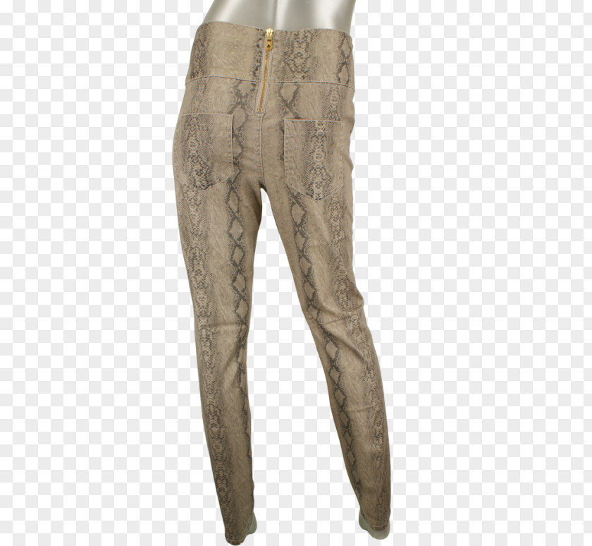 Jeans Waist Leggings Khaki PNG