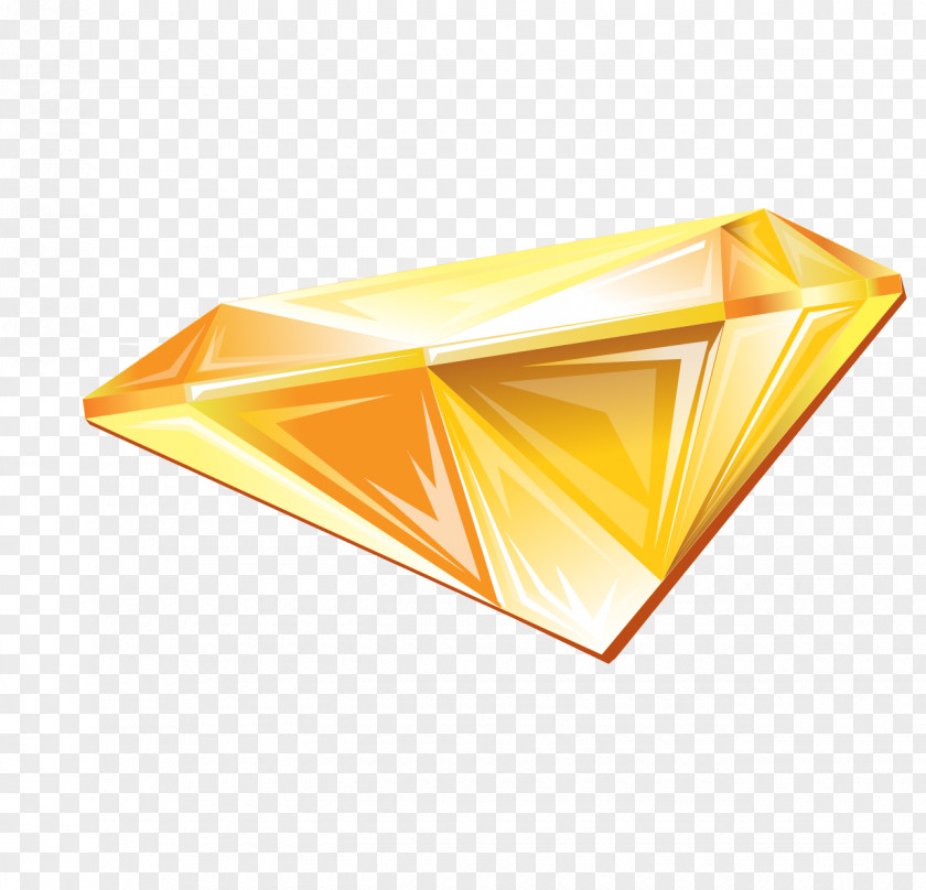 Real Yellow Three-dimensional Diamonds Diamond PNG
