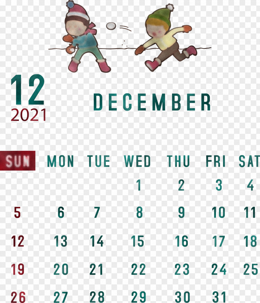 December 2021 Printable Calendar PNG