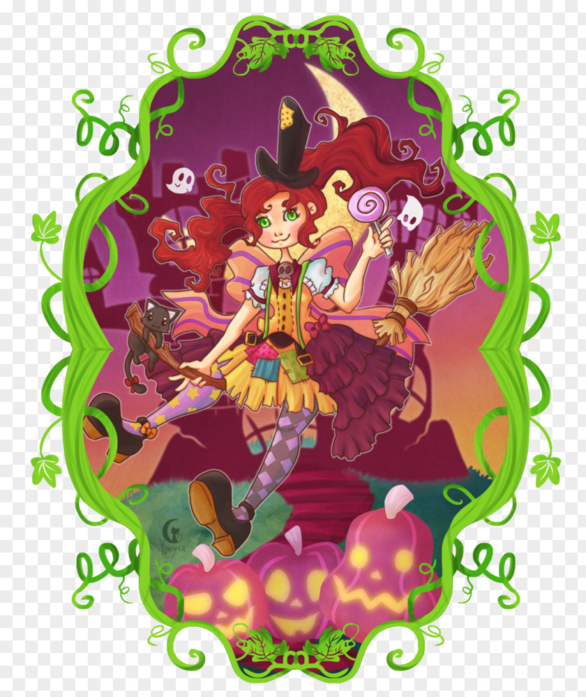 Halloween Night Illustration Cartoon Organism Purple Legendary Creature PNG