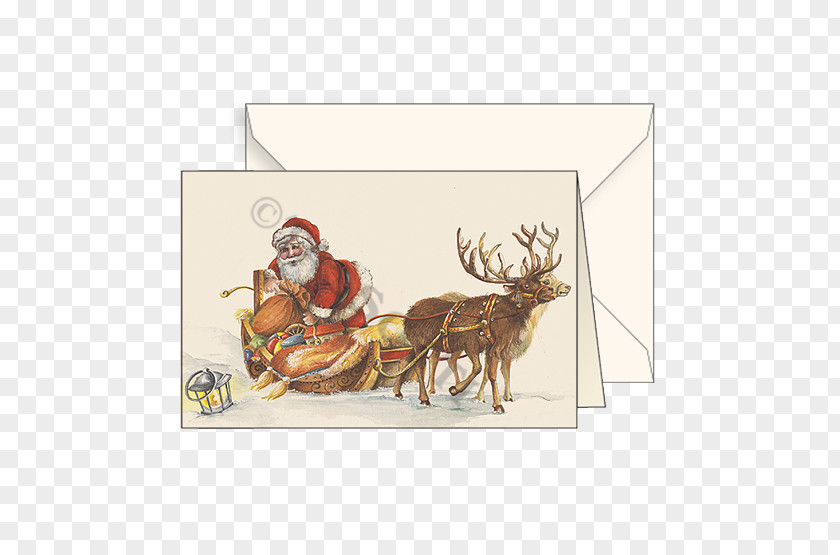 Reindeer Santa Claus Gift Christmas Day Paper PNG