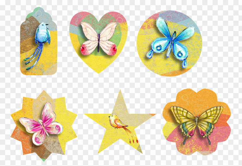 Butterfly Art Scrapbooking Collage PNG