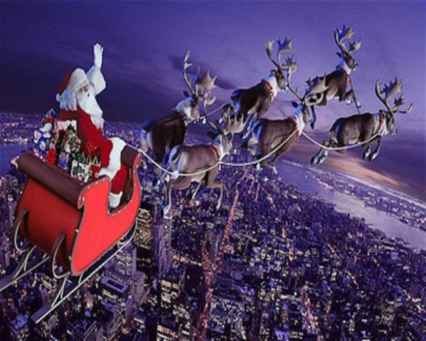 Santa Sleigh Mrs. Claus Rudolph Reindeer NORAD Tracks PNG
