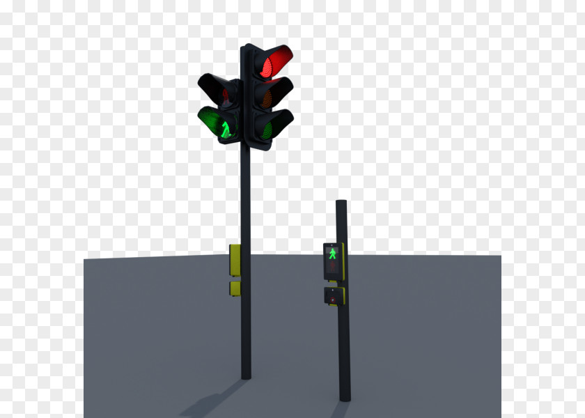Traffic Light Pedestrian Crossing Zebra 3D Computer Graphics PNG