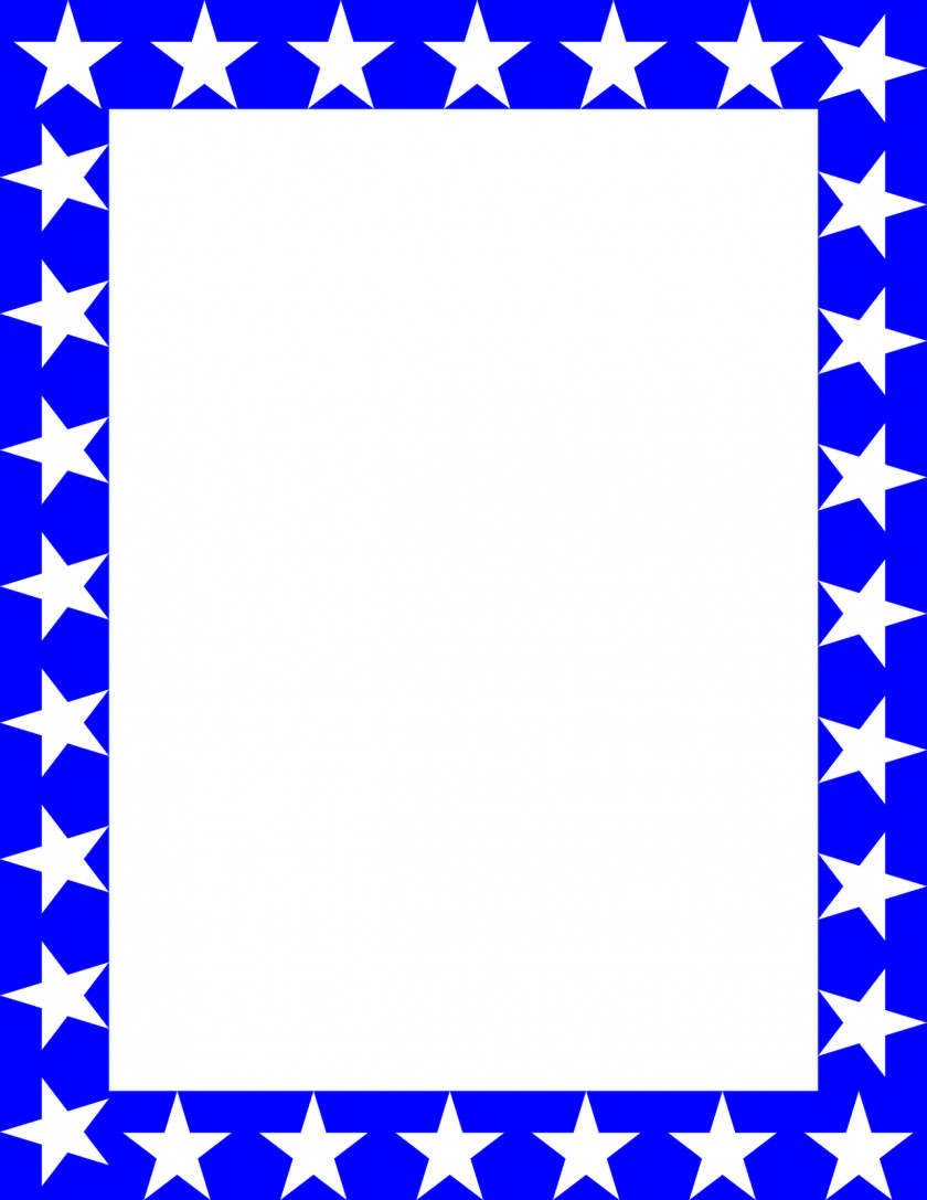 Free Blue Borders And Frames Star Red Clip Art PNG