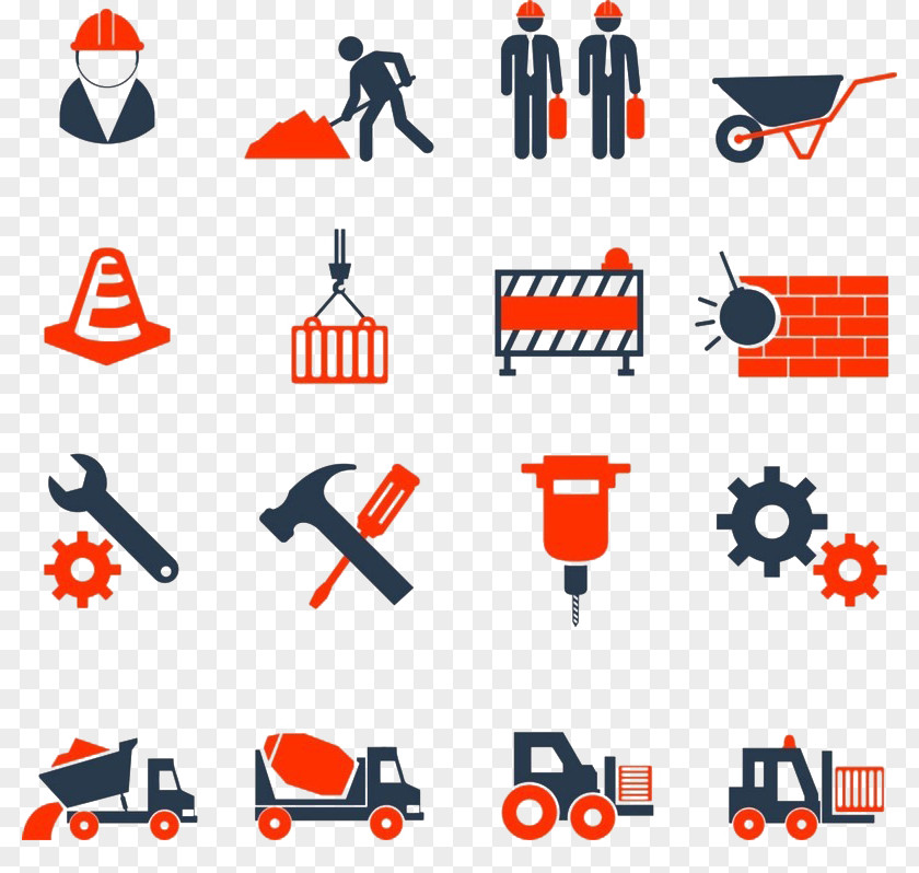 Construction Design Elements Flat Architectural Engineering Download PNG