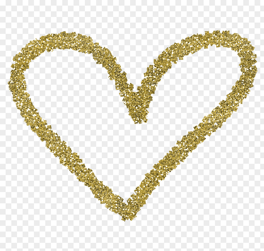 Glitter Border Heart Valentine's Day Gold PNG
