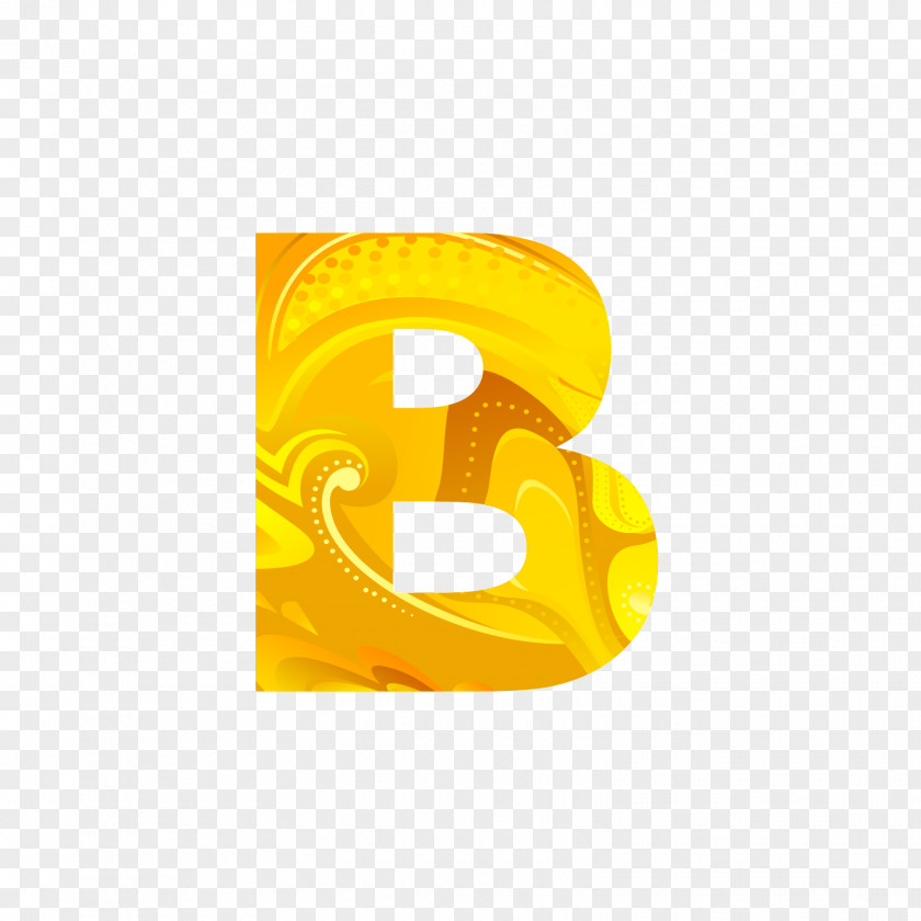 Golden Letters B Letter Icon PNG