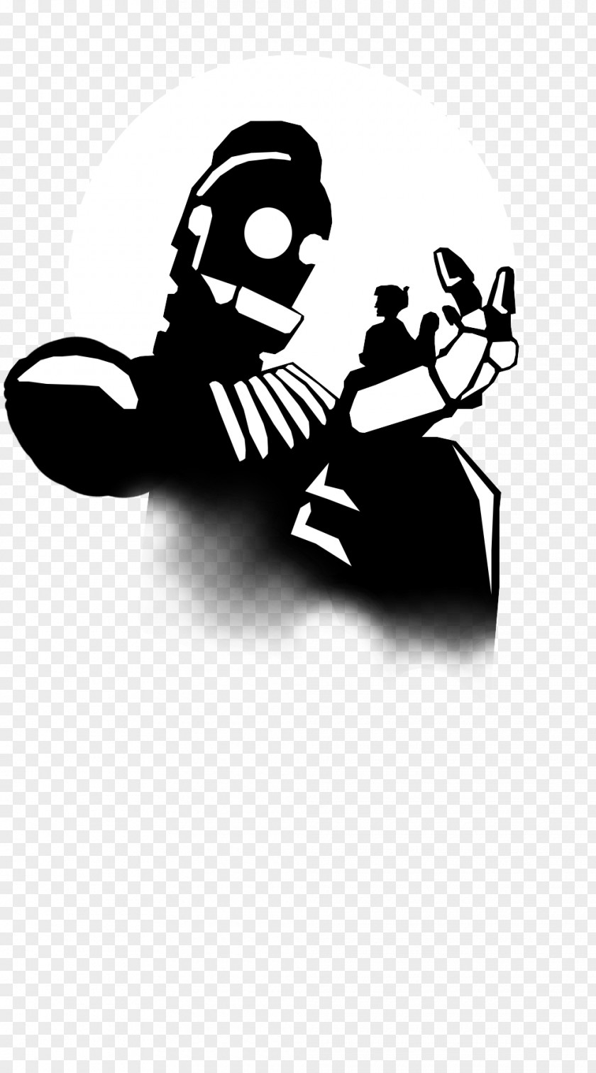 Iron Giant Stencil Silhouette Drawing PNG