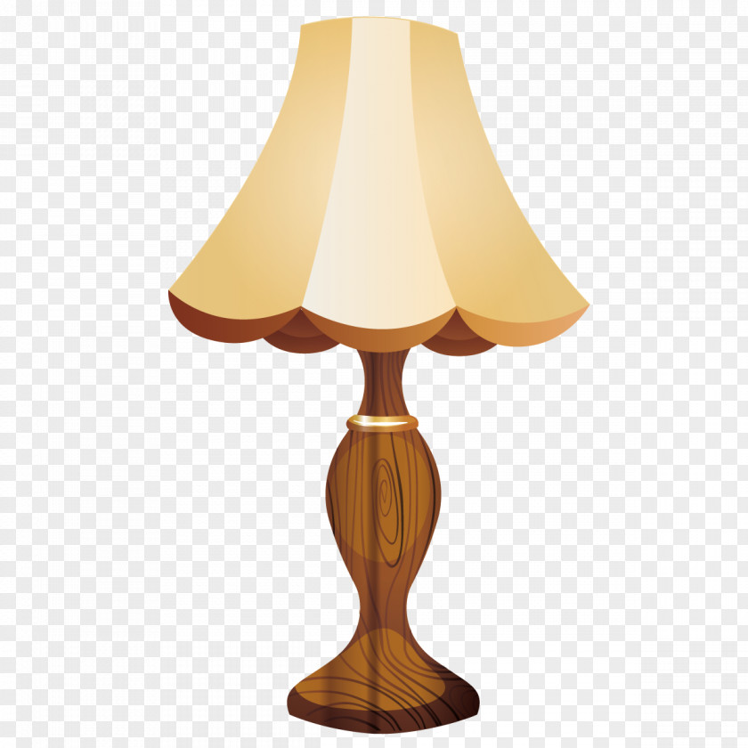 Vector Wooden Table Lamp Lampshade Lampe De Bureau PNG