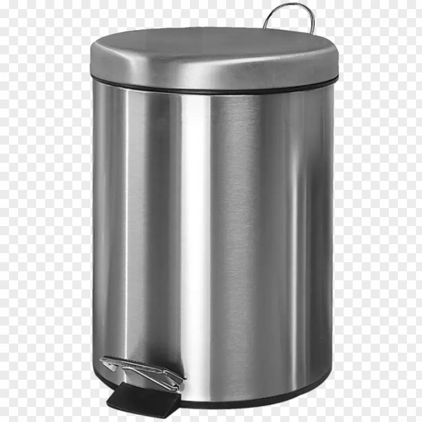 Gray Metal Trash Can Waste Container JD.com Lid PNG