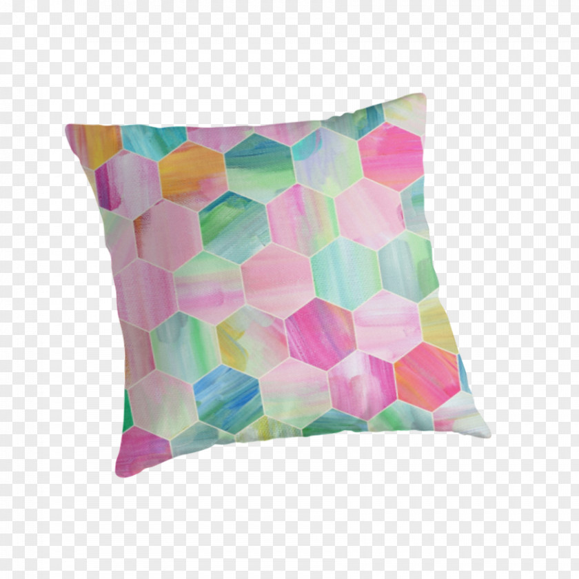 Pastel Pattern Throw Pillows Oil Paint PNG
