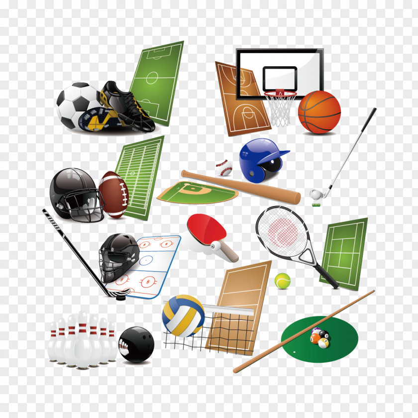 Baseball And Basketball Badminton Sports Equipment Racket Icon PNG