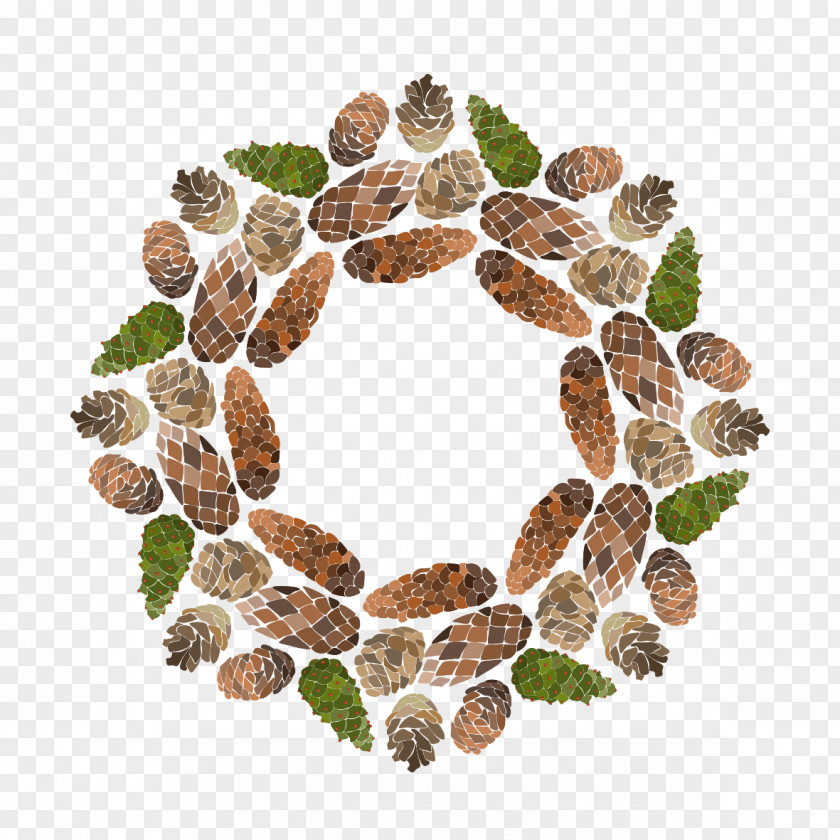 Happy Holidays Wreath Euclidean Vector Conifer Cone Computer File PNG