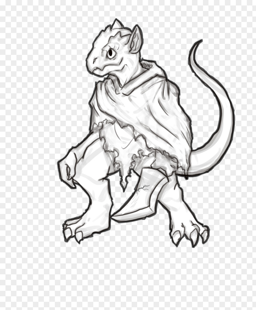 Kobold Line Art Drawing Sketch PNG