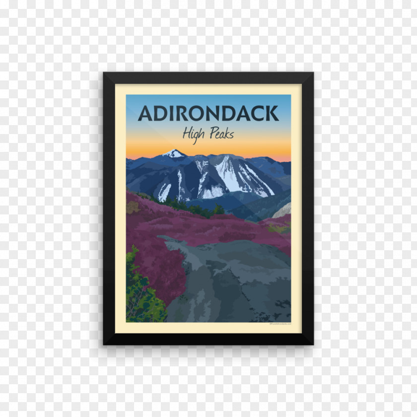 Vintage Poster Adirondack High Peaks Lake Placid Whiteface Mountain Park PNG