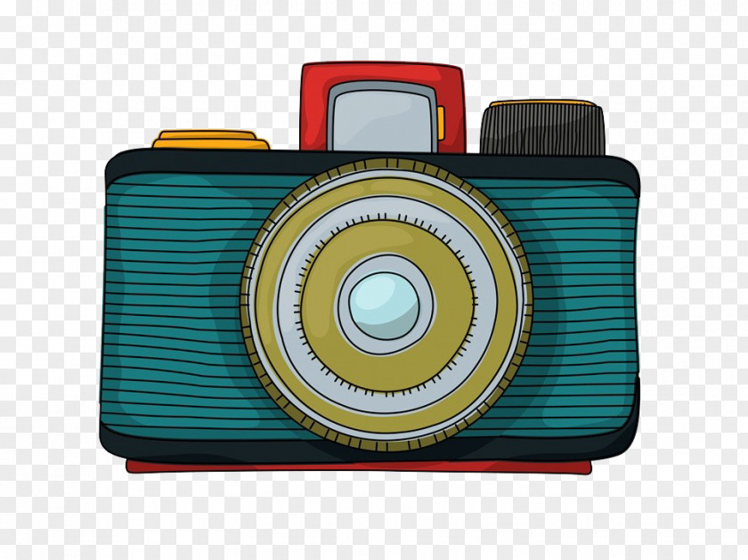 Cartoon Hand-painted Camera Photographic Film Drawing PNG