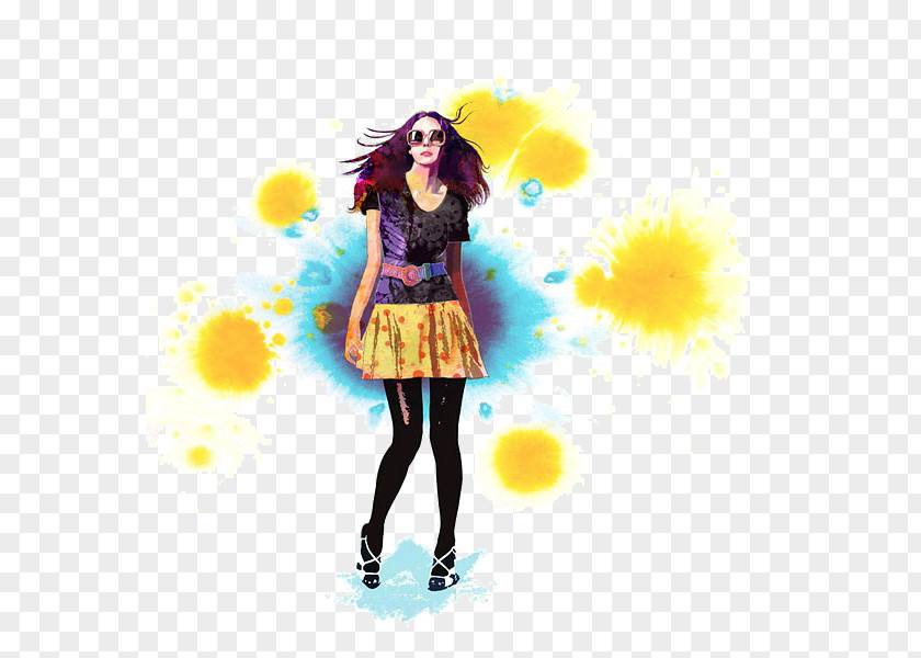 Cartoon Woman Material Illustration PNG