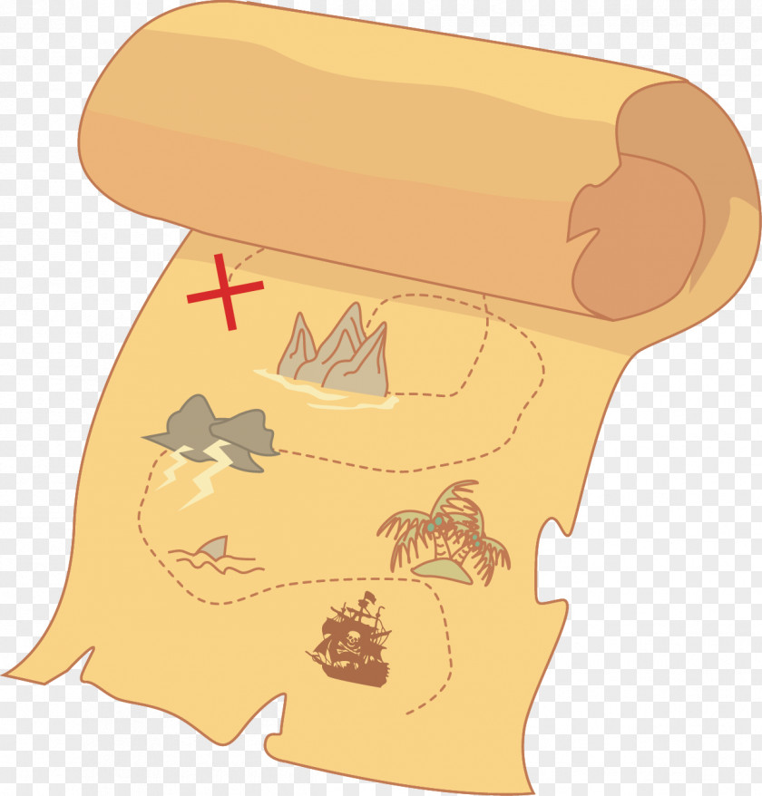 Pirate Map Treasure Drawing PNG