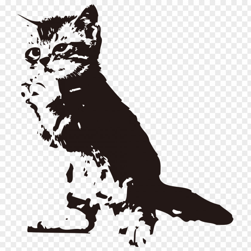 Kitten Printing Cat Silhouette PNG