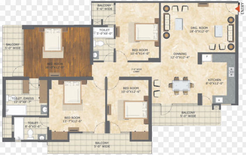 Apartment Floor Plan LandCraft GolfLinks National Highway 24 Developers Private Limited PNG