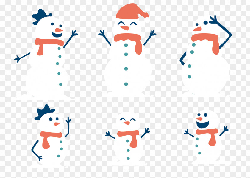 Cute Snowman Family Christmas PNG