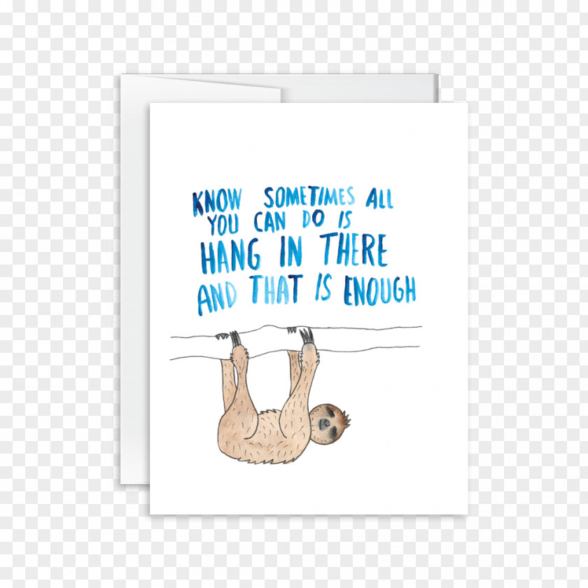 Hang In There Sloth Paper Greeting & Note Cards Etsy Christmas Card PNG