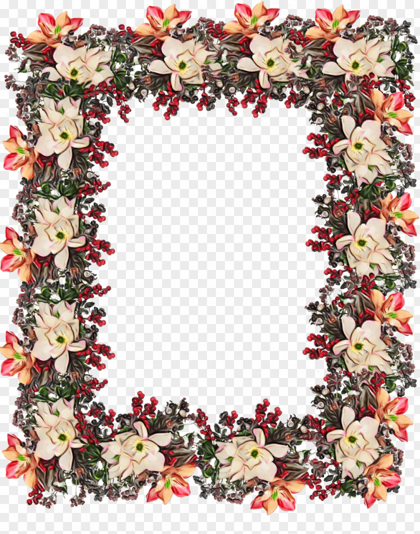Cut Flowers Interior Design Floral Wreath Frame PNG