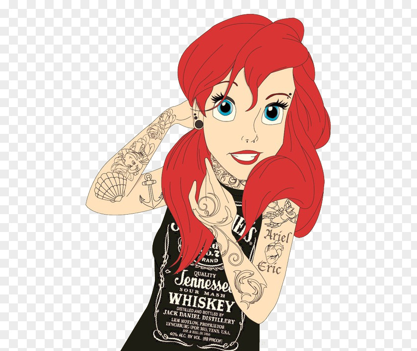 Disney Princess Ariel The Little Mermaid Jack Daniel's Whiskey PNG