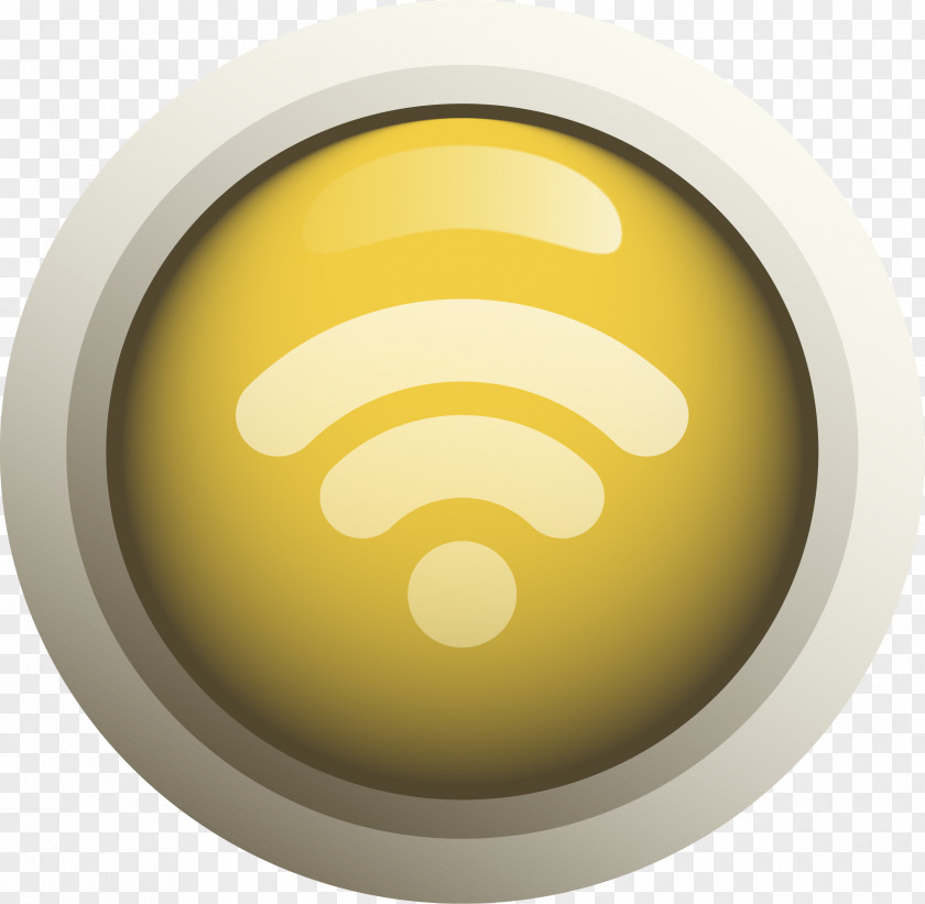 Yellow Spherical Network Signal Button Computer Download PNG