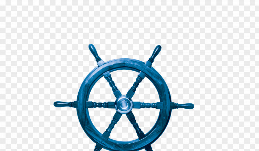Blue Steering Wheel Ships Boat PNG