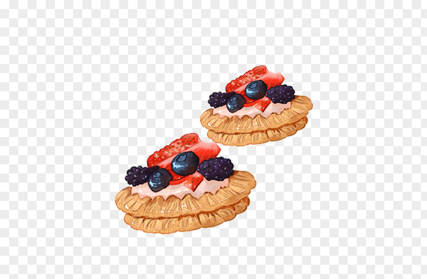 Hand-painted Blueberry Pie Dessert Watercolor Painting PNG