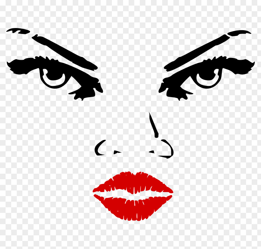 Big Red Lips Evil Eye Clip Art PNG