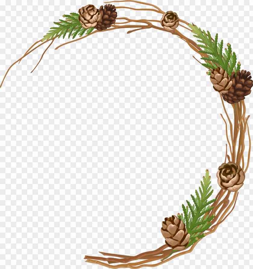 Creative Holiday Pine Cones Branch Conifer Cone Tree PNG