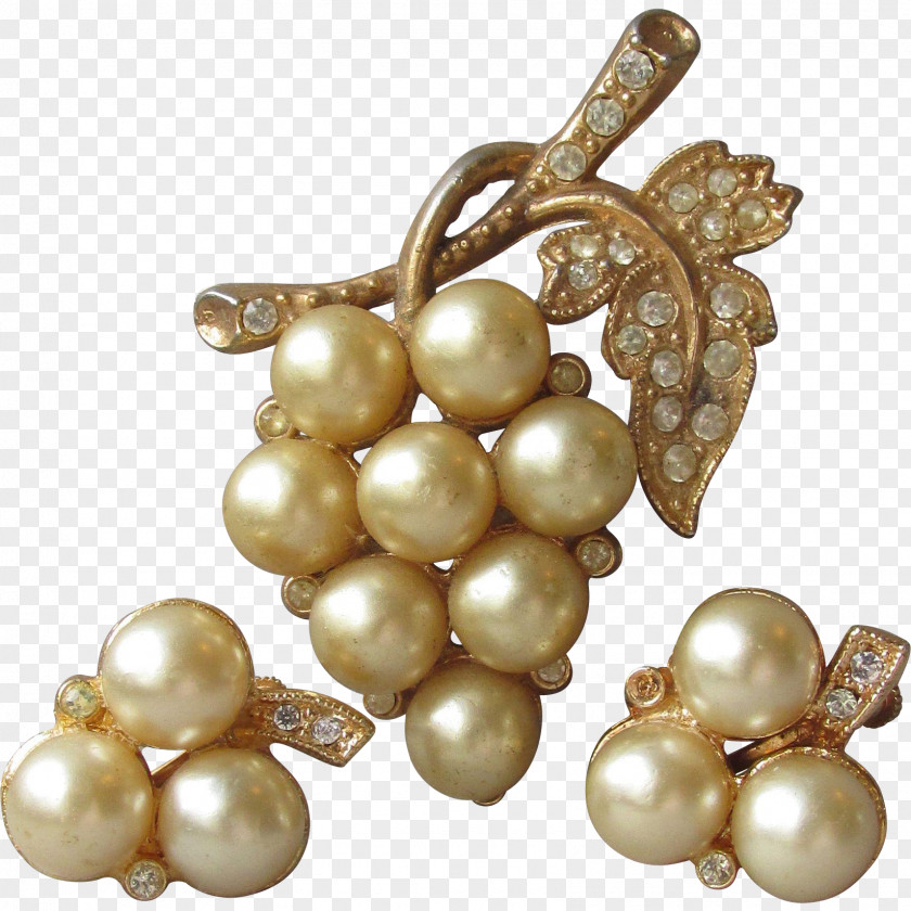 Imitation Pearl Earring Body Jewellery Brooch PNG