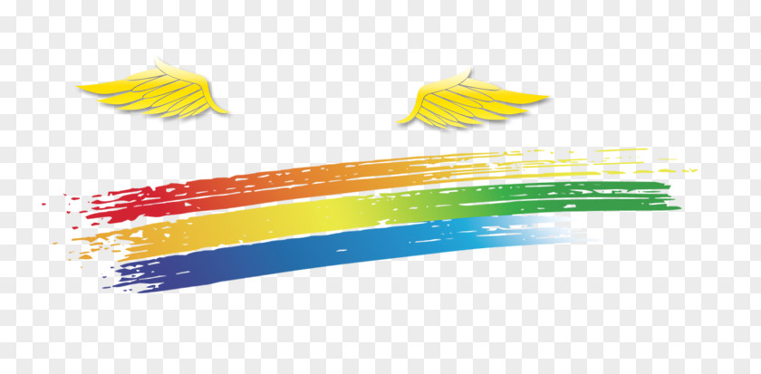 Rainbow Wings Yellow Gold PNG