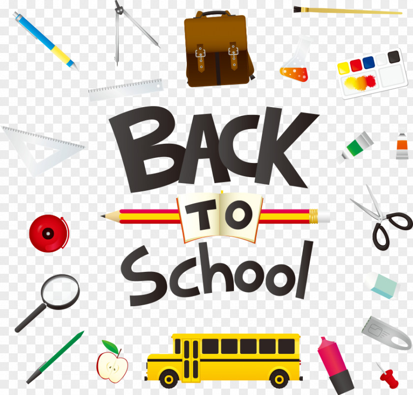 Vector Black Letters And Learning Tools School Pencil Education PNG