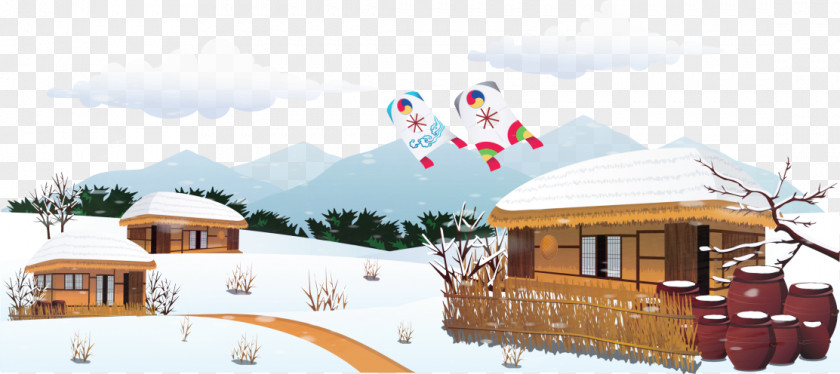 Vector Winter House Snow PNG