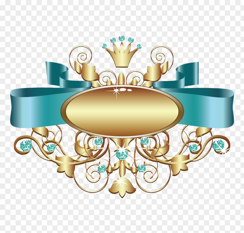 Blue Diamond Pattern Decoration Crown PNG