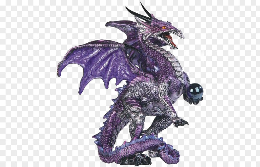 Gothic Dragons Equestrian Statue Dragon Purple Figurine PNG