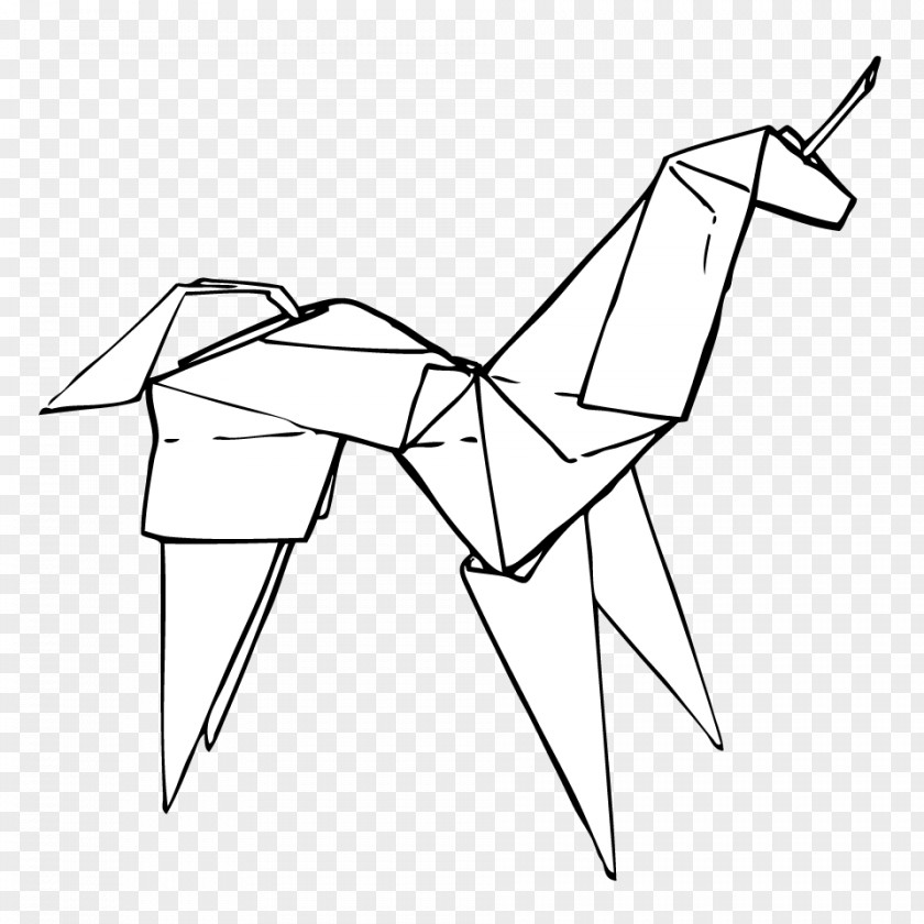 Origami Art Drawing Monochrome PNG